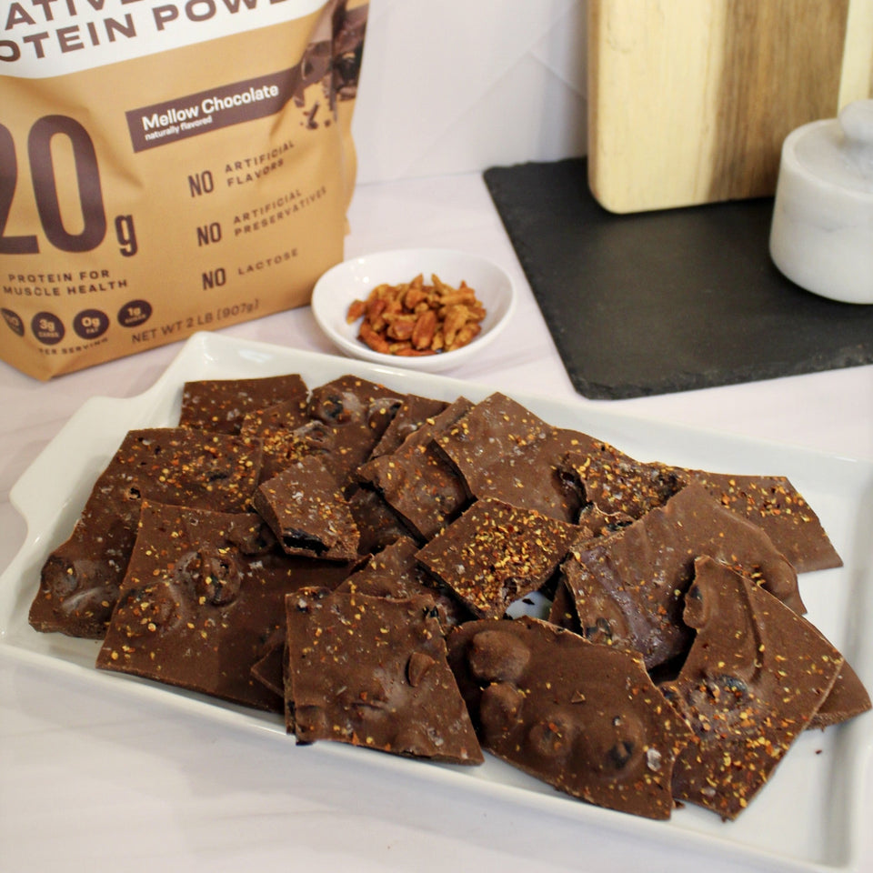 High-Protein Cinnamon Chili Chocolate Bark