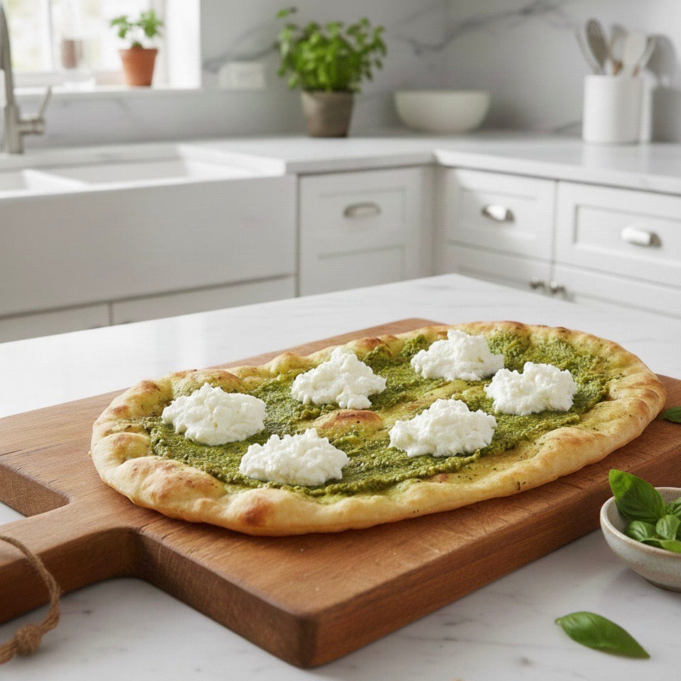 High Protein Pesto Flatbread