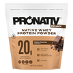 Pronativ Native Whey Protein Powder package with mellow chocolate flavor on a white background