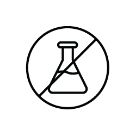 Beaker icon indicating no chemicals.